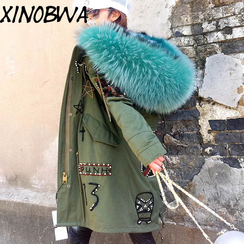 Новые женские Зимние непромокаемые сапоги модные бисер Стразы Вышивка пальто