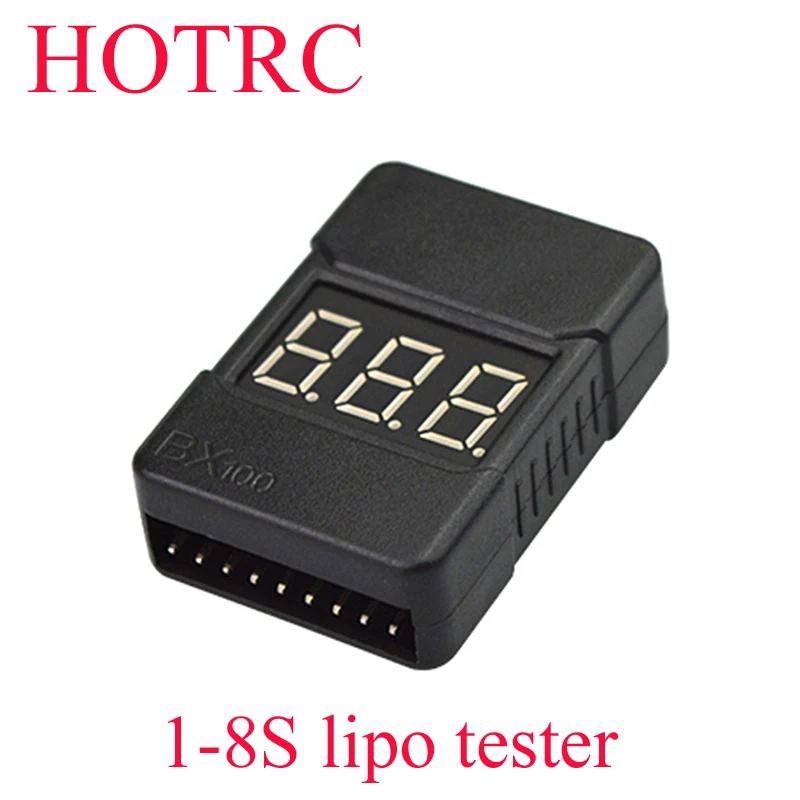 HotRc BX100 1-8S Lipo тестер напряжения батареи/сигнал тревоги низкого