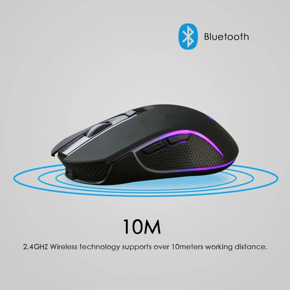 X9 Перезаряжаемые Bluetooth Мышь Беспроводной Мышь геймер бесшумный светодиодный подсветкой USB оптическая игровая мышь с оптическим датчиком для патруля
