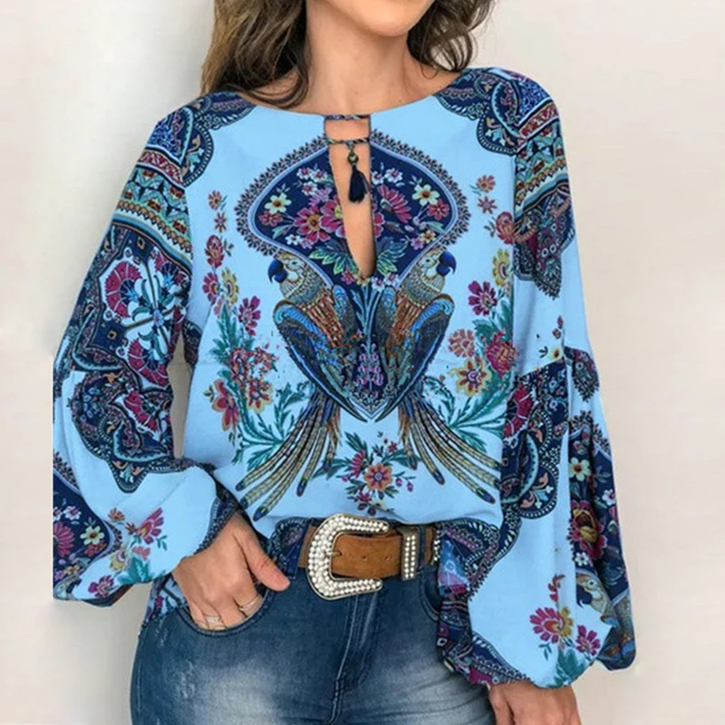 5XL летняя шифоновая блузка рубашка 2019 повседневные брюки-фонарики футболка с