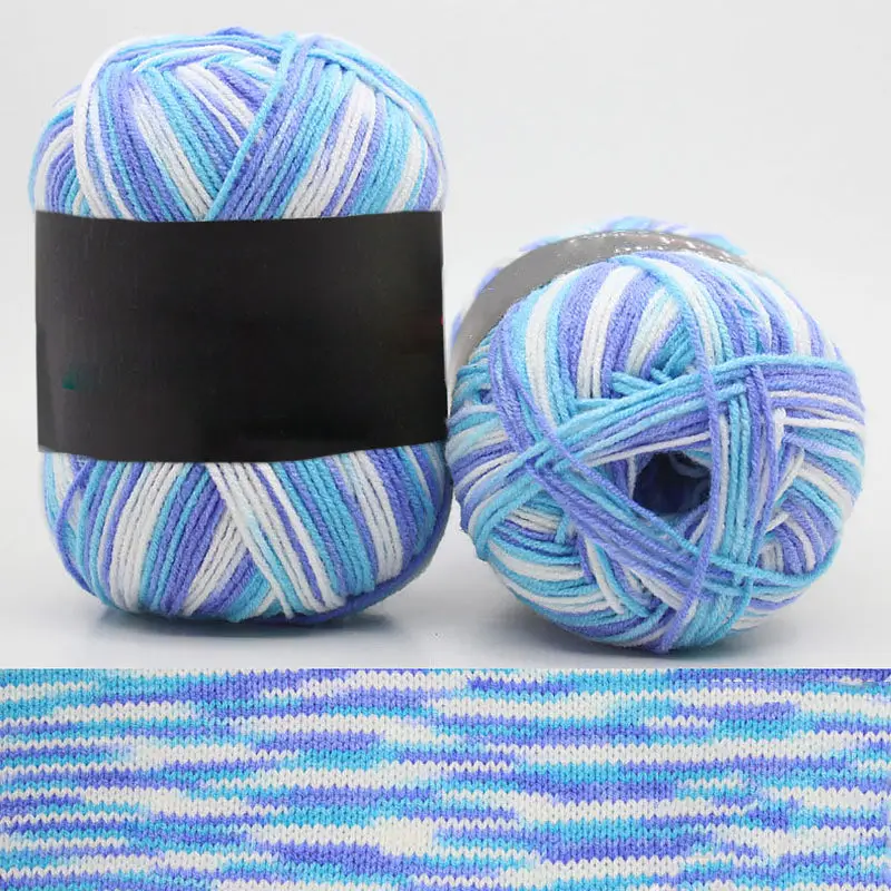 14 Hot Wholesale 50g/ball Colorful Section-dyeing Wool Yarn Baby Milk Cotton Soft Acrylic Yarn for Hand Knitting Crochet - Цвет: 14