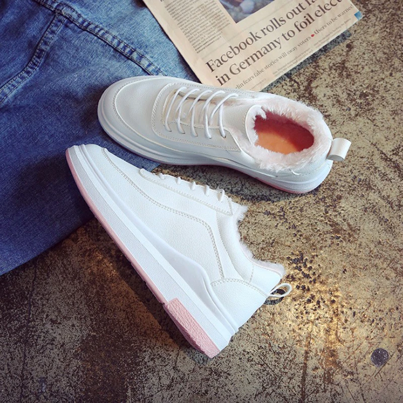 Женские сникерсы Новая модная женская повседневная обувь из искусственной кожи