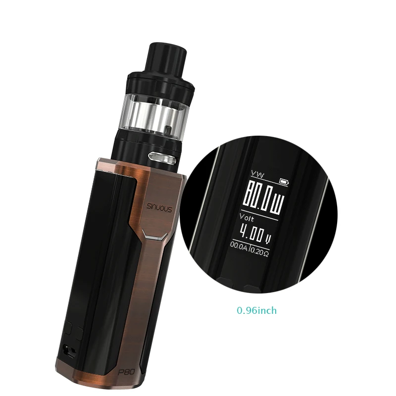 Wismec SINUOUS P80 бокс мод 80 Вт подходит для одного аккумулятора 18650 с ELABO mini 2 мл Vape|mod box|80w