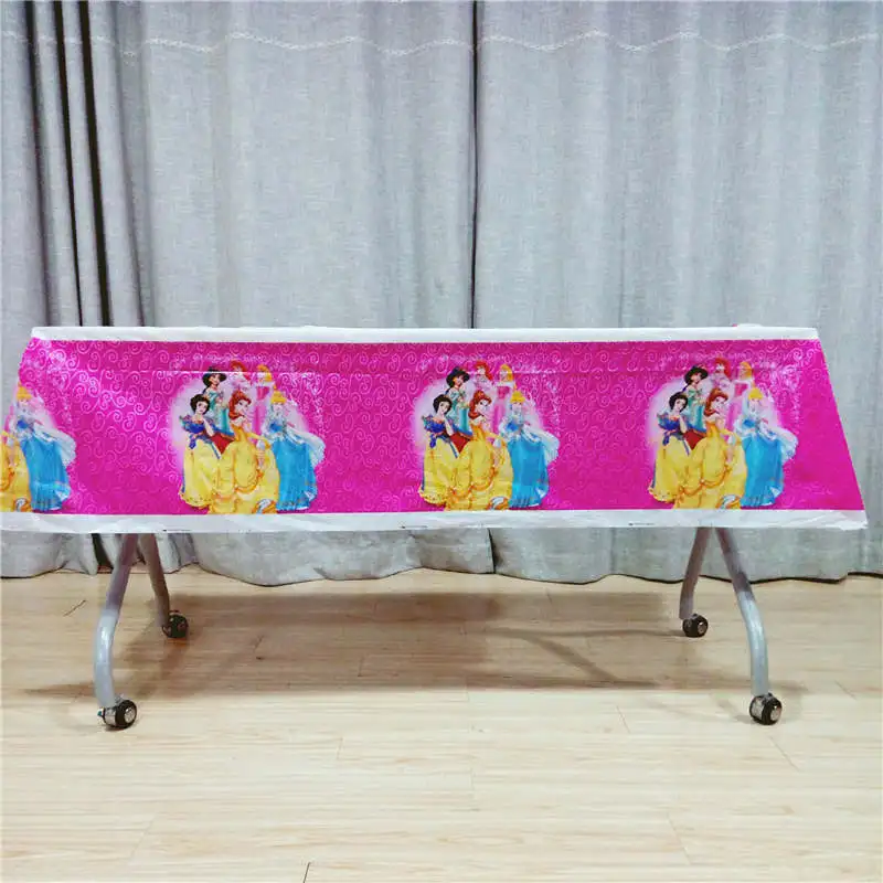 Tableclothes 1set Дисней Принцесса Ариэль День Рождения украшения для девочек вечерние принадлежности одноразовая посуда скатерть баннер чашки набор сувениров - Цвет: Tableclothes 1set