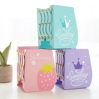 

Creative lovely carton adjustable bookend Simple Collapsible bookshelf free shipping