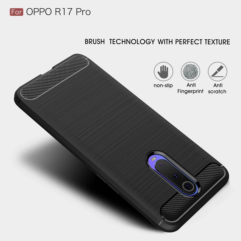 Для OPPO R17 Pro / R17Pro 6 4 &quotчехол из углеродного волокна противоударный мягкий ТПУ
