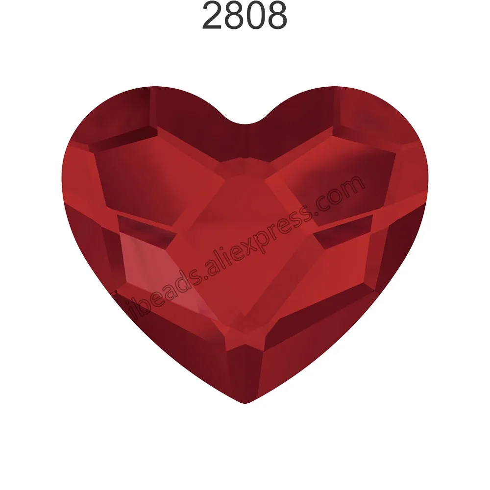 1 шт.) оригинальные кристаллы от Swarovski 2808 сердце с плоской задней частью без горячей фиксации Стразы для женщин украшения для ногтей