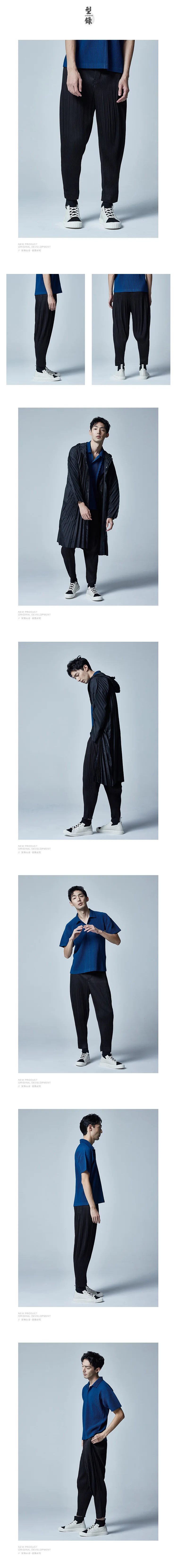 Miyake плиссированные брюки мужские Весенние Новые редиски брюки свободные модные повседневные Hallen девять минут брюки мужские