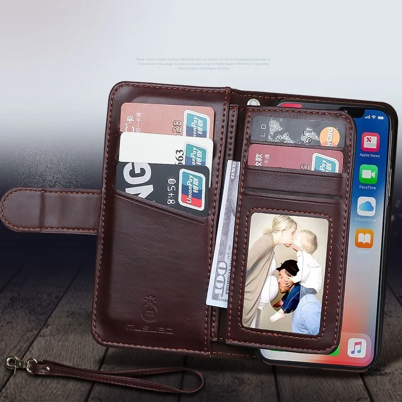 Деловые чехлы бумажники для телефонов Samsung Galaxy Роскошный кошелек с подставкой и