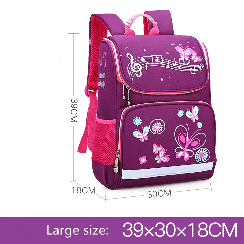 large purple Детские школьные сумки, ортопедический рюкзак для девочек и мальчиков, водонепроницаемые Рюкзаки, сумка для книг, рюкзак для малышей, Mochila escolar, 3 размера - Цвет: large purple