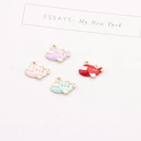 10pcs enamel color airplane charm alloy diy jewelry accessories charms pendant for necklace phone chain keyring bracelet making