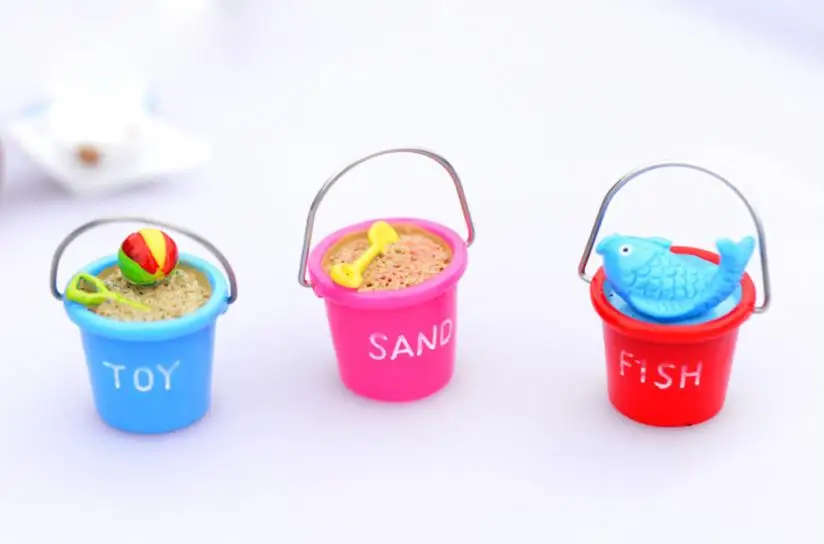 Миниатюрное пляжное ведро из смолы DIY аксессуар для рукоделия украшение дома и