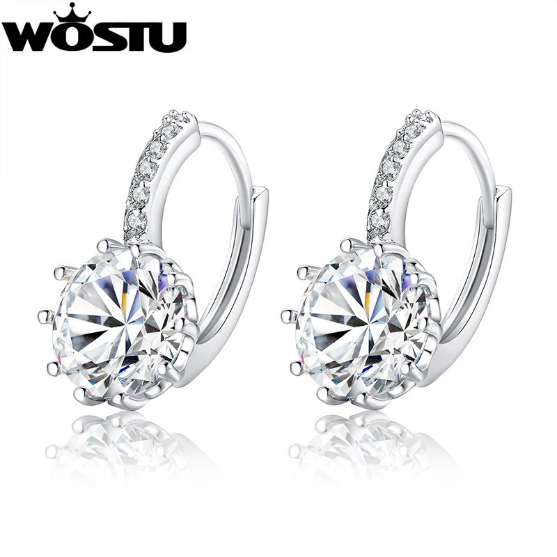 Женские серьги кольца серебристого цвета с фианитом 1 см|hoop silver earrings|earrings for women