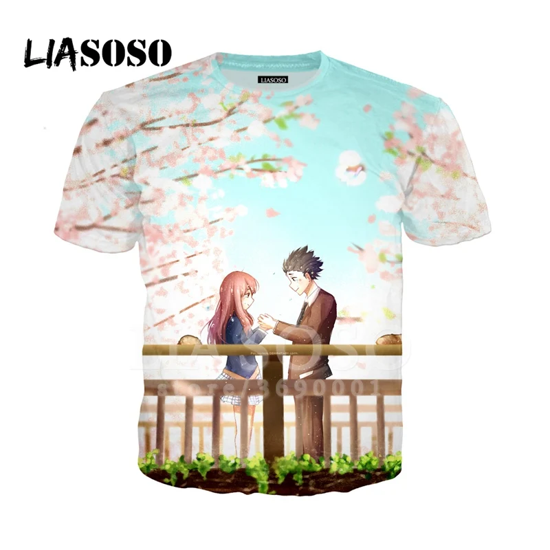 LIASOSO новинка 3D принт для женщин и мужчин аниме тихий голос форма голоса футболка