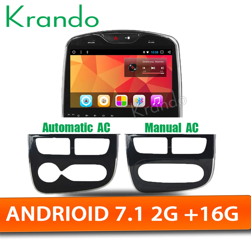 Krando Android 8," Полный сенсорный большой экран автомобиля радио мультимедиа для Renault Clio 2013- gps навигационный плеер gps BT wifi