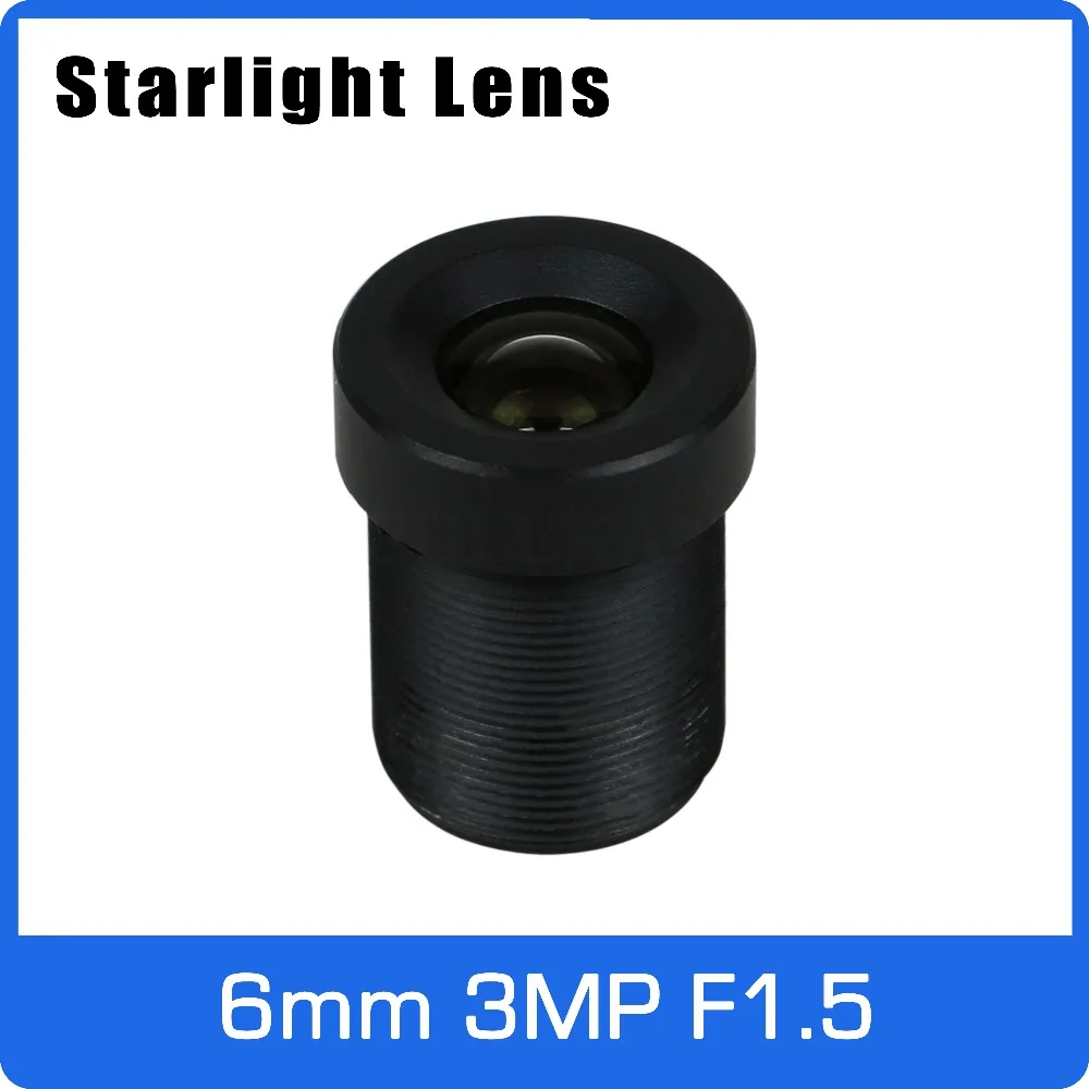 

Starlight Lens 3MP 6mm Fixed Aperture F1.5 For SONY IMX290/291/307/327 Low Light CCTV AHD Camera IP Camera Free Shipping