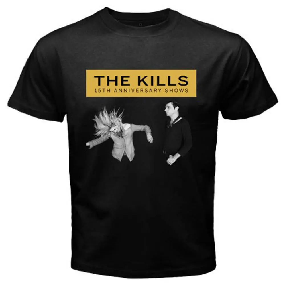 Новая мужская черная футболка с героями мультфильмов The Kills 15th Anniversary show Rock Band