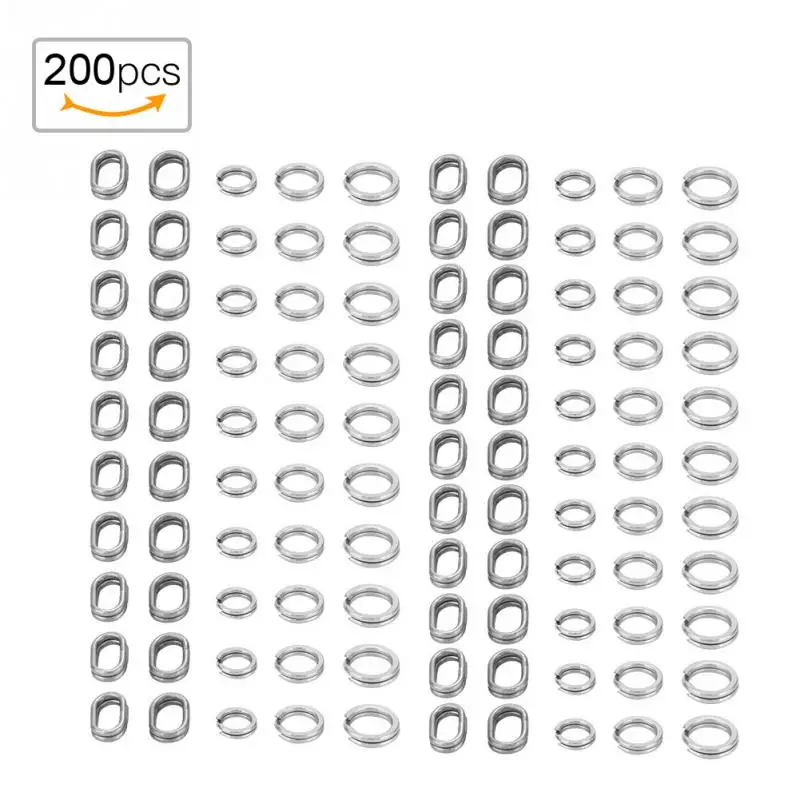 200 шт. сверхмощные рыболовные сплит кольца из нержавеющей стали от 4 5 мм до 8
