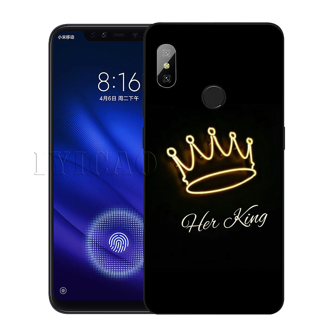 IYICAO Simple Love Heart Silicone Soft Case for Xiaomi Redmi 6A 5A Note 7 4 4X 5 Plus 6 Pro Black TPU Cover |