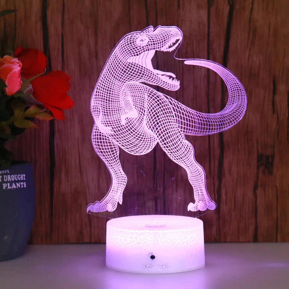 Бесплатная доставка крутая 7 видов цветов Сенсорная трещина база LED Usb 3D ночник