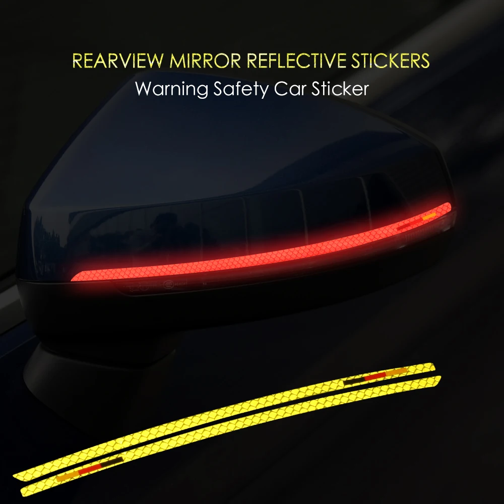 2PCS Car Styling Reflective Tape Mark Decal Anti-collision Side Rearview Mirror Sticker For Audi a3 8v 2014-2018 Accessories | Автомобили