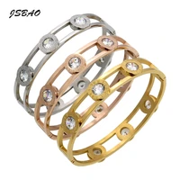jsbao new arrivals womens finer jewelry moveable crystal cuff banlgle high quality stainless steel bangle women fashion jewelry