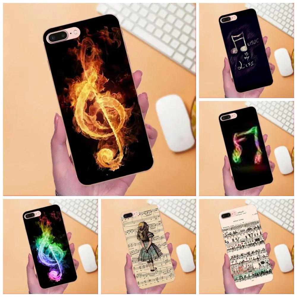 Love Music Note Piano Umbrella TPU телефон для Huawei Honor 4C 5A 5C 5X 6 6C 6A 6X 7 7X 8 9 V8 V10 Y3II Y5II Y6II G8 P7 Play