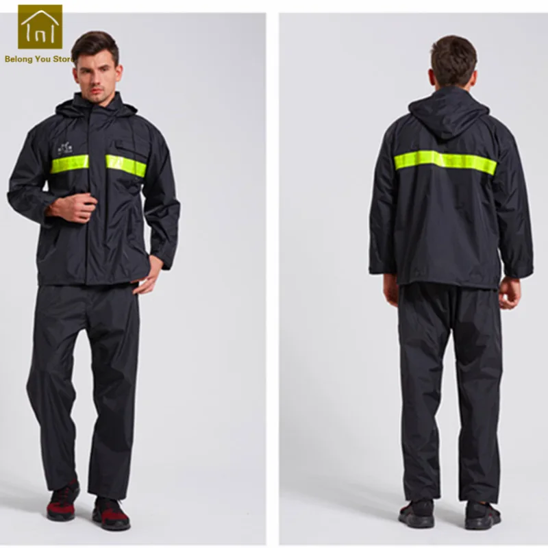 Wear resistant navy Водонепроницаемый плащ для мужчин, походная одежда, плащ для женщин, для кемпинга, рыбалки, комбинезоны, Chubasquero Mujer, непромокаемый костюм WKR147 - Цвет: Wear resistant navy