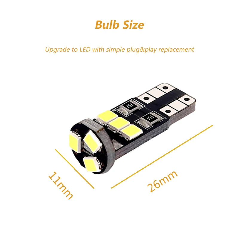 4 шт Автомобильный светодиодный источник света 9 SMD 2835 Светодиодный PCB с can-bus T10 W5W 147