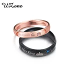 Мужские и женские кольца UZone с надписью ее король и его королева