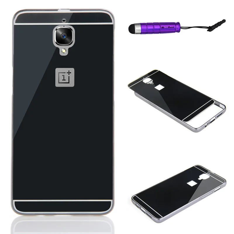 Чехол для Oneplus 3 One plus 3T жесткий чехол с зеркальным эффектом и металлической рамкой