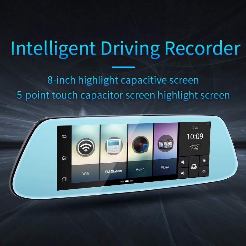 Автомобильный видеорегистратор RoverOne 8 дюймов Android GPS навигация 4G Wi Fi Bluetooth HD видео