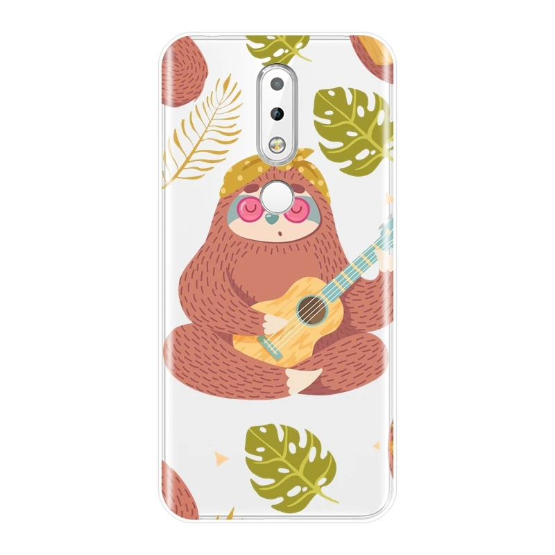 TPU Back Cover For Nokia 7.1 6.1 5.1 3.1 2.1 Plus Kawaii Sloth Funny Cute Soft Silicone Phone Case | Мобильные телефоны и