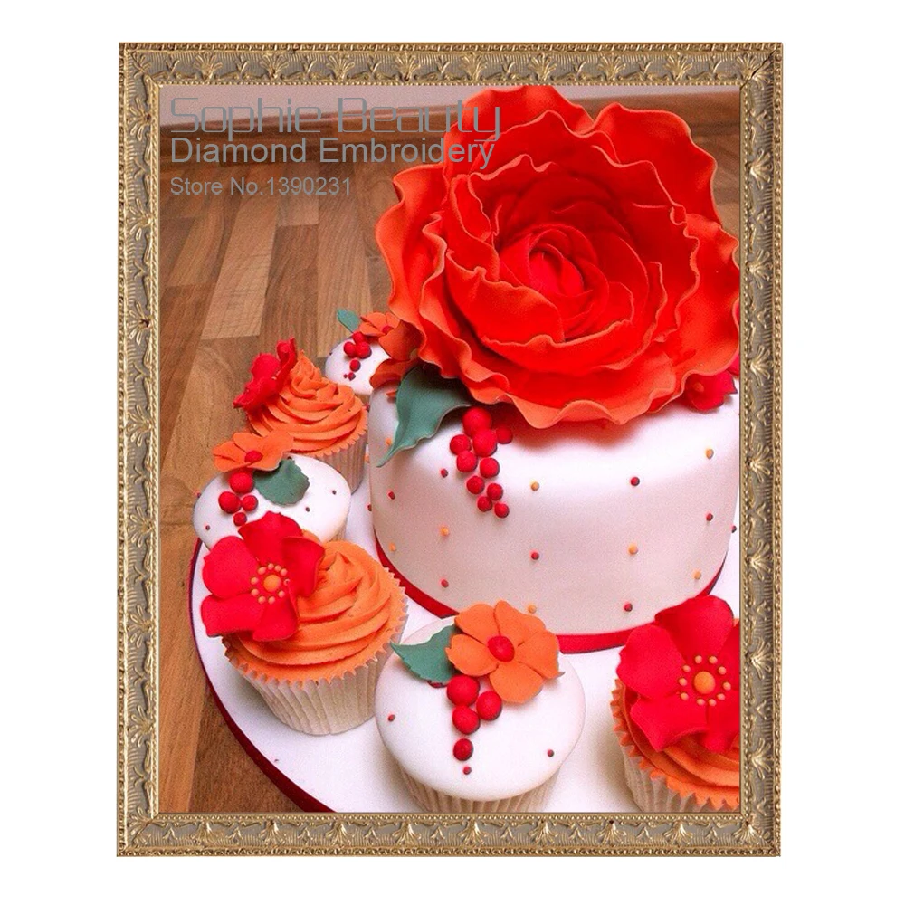 Diy Алмазная Живопись Вышивка крестом вышивка краска Топ Модные Цветочные торты