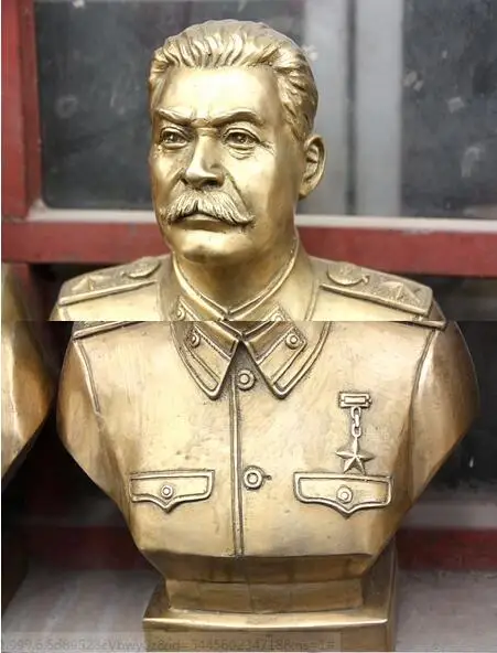 Бронзовая медная Художественная Скульптура статуя политика Сталина Иосифа 12