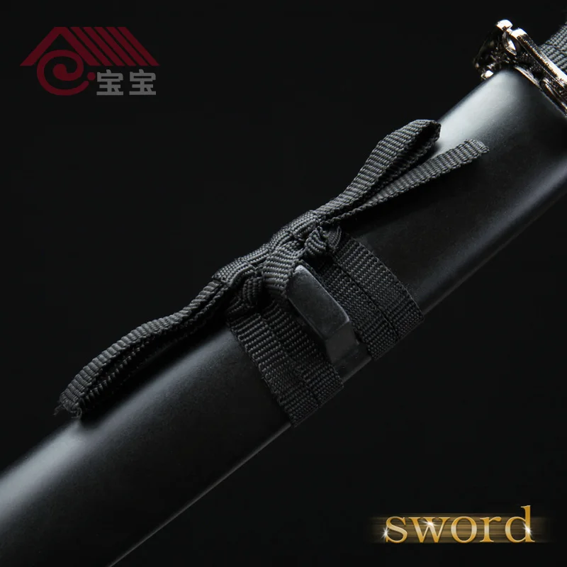 Завод меч ручной литой Японский самурая черный углеродистая сталь коллекция