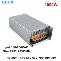 1000w switching power supply 48v 55v 60v 70v 80v 90v 110v dc to ac single output led transformer input ac110v or 220v smps