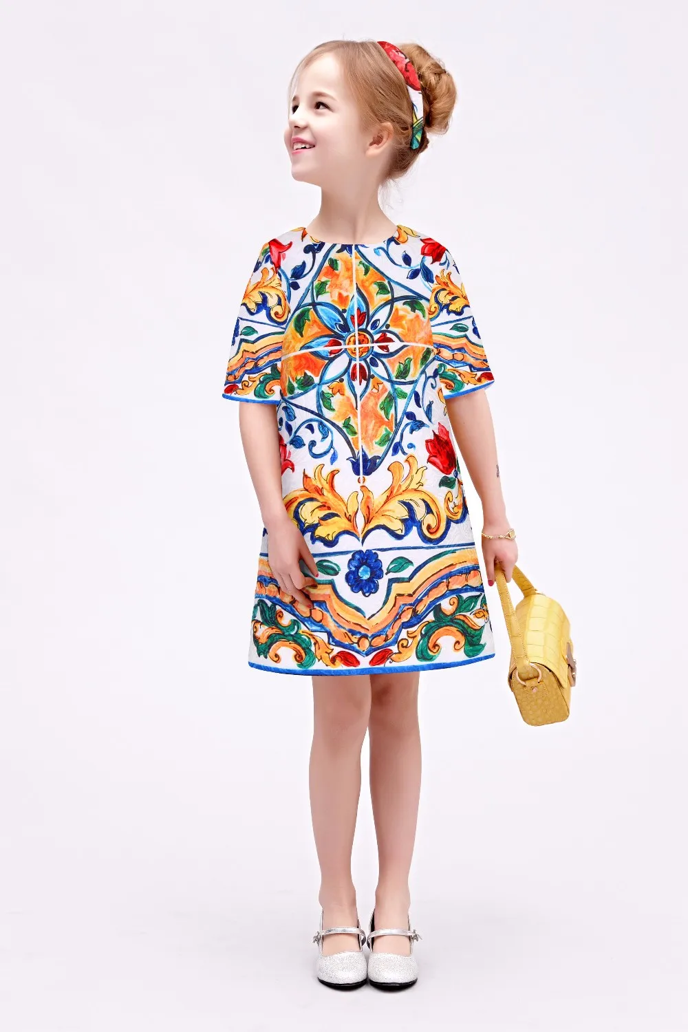 Зимнее платье для девочек 2017 фирменные детские платья одежда с рукавом до локтя