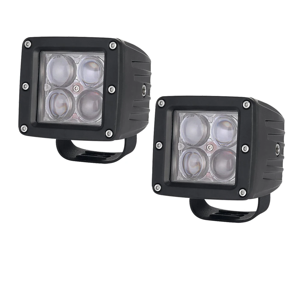 

2pcs 20W LED Work Light Bar 3x3" Cube Pods 4D Cup Square Spot/Flood Beam Offroad Driving for SUV ATV 4x4 4WD Truck Motorcycle