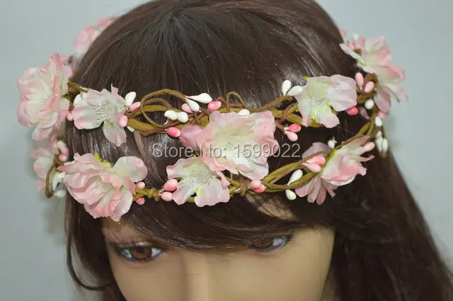 Винтажная изящная розовая Цветочная повязка на голову DIY Свадебный ободок
