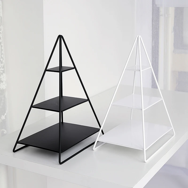 SWEETGO 3 layers storage racks cake stand Iron tower home decoration tools table perfume holders black white | Дом и сад