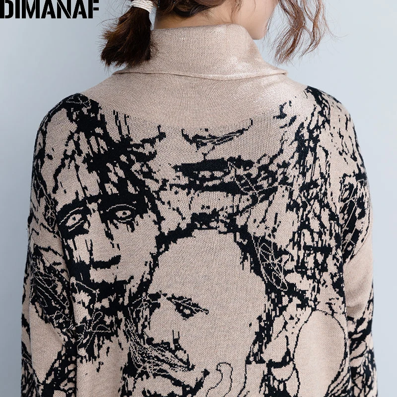 DIMANAF женские зимние длинные платья плотная вязка хлопок элегантные для девушек