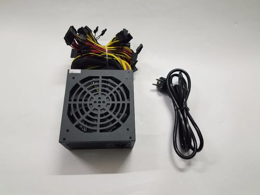 Блок питания YUNHUI ETH ZCASH MINER Gold POWER 1600 Вт (с кабелем) miner для R9 380 RX 470 RX480 6 GPU карт |supply