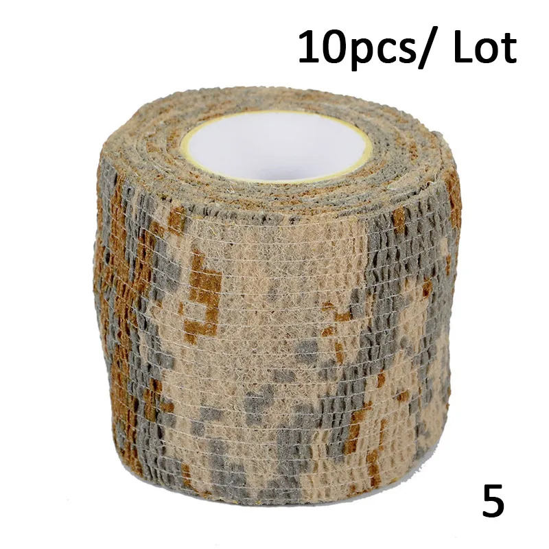 Desert Camo 10 шт./лот самоклеящаяся походная Камуфляжная Лента бинт стелс Нетканая Пейнтбольная винтовка охотничья стрельба Водонепроницаемая Камуфляжная Лента - Цвет: Desert Camo