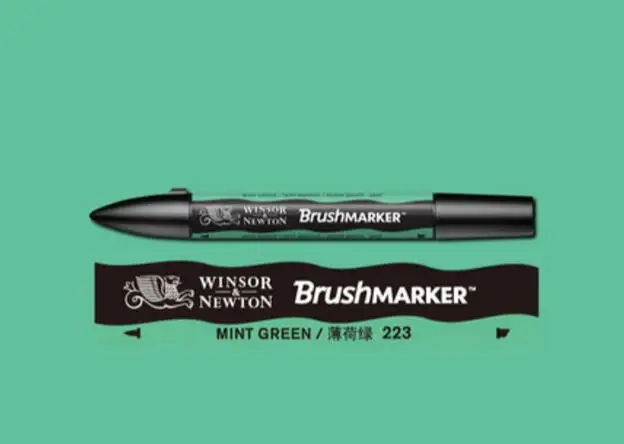 Winsor& Newton кисти Маркер ручки краски кисти на спиртовой основе быстро сохнут синие зеленые тона - Цвет: Mint Green