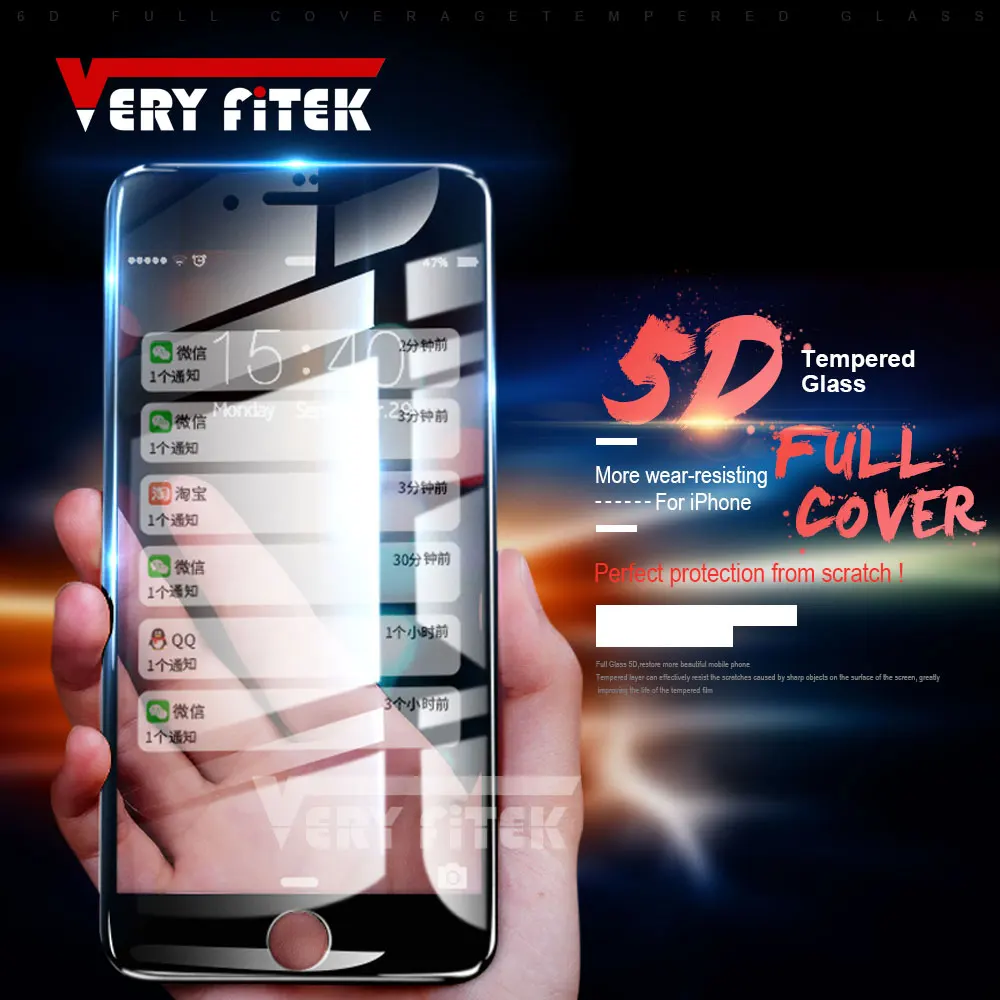 Стекло на для iPhone 7 Экран протектор изогнутые Edge Full Cover Защитный закаленное 6X10 6s 8