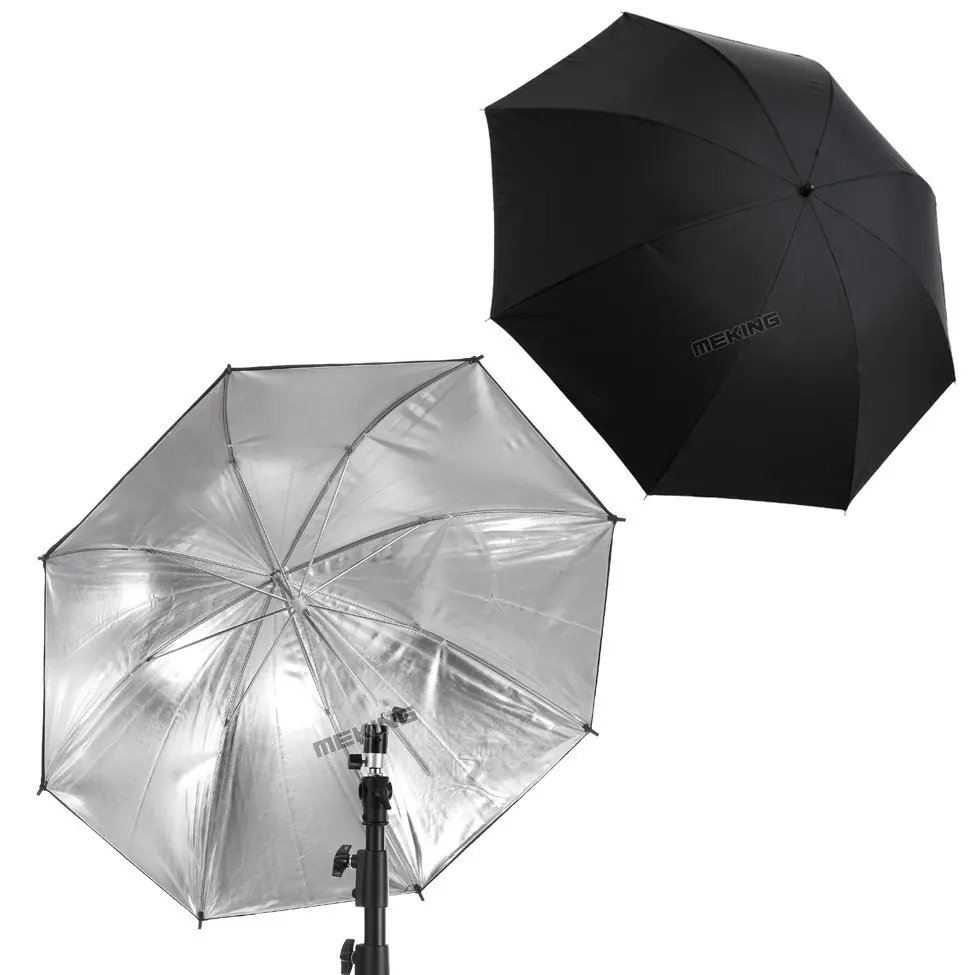 

Photo Studio Lighting Umbrellas Video Light kit 33" Black & Silver umbrella + E27 T-bulb holder + W803 light stand