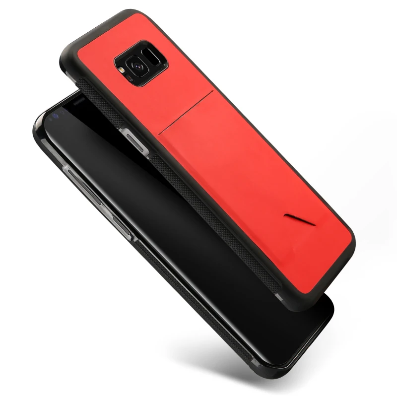 Quusimple Luxury Anti-Knock Обложка для Samsung Galaxy S8 Plus ТПУ и искусственная кожа карты