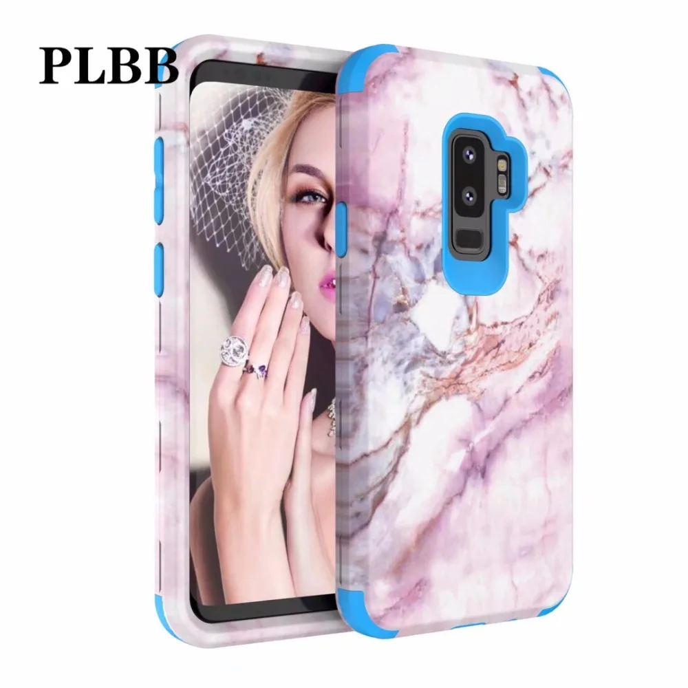 PLBB мраморный сверхпрочный ударопрочный чехол для телефона Samsung Galaxy S9 Plus Note 8