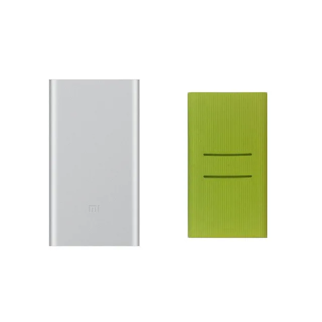 Silver add GreenCase Xiao mi power Bank 2, 10000 мА/ч, быстрая зарядка, внешний аккумулятор с двумя USB, портативный Alu mi nium, быстрая зарядка mi power, внешний аккумулятор - Цвет: Silver add GreenCase